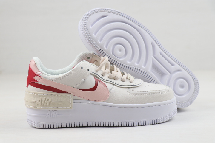 Women Nike Air Force 1 Low Shadow White Pink Red Shoes